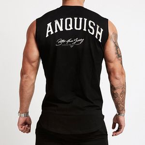 Men's Tank Tops Mens Summer Compression Gym Tank Top Cotton Bodybuilding Fitness Sleeveless T Shirt Workout Clothing Man Sportswear Muscle Vests 230719
