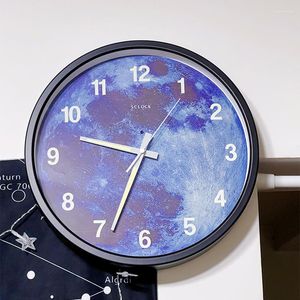 Orologi da parete Orologio estetico Art Déco Soggiorno Silenzioso Quarzo Originale Elegante Luminoso Elegante Saat Home Decor Interni