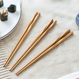 箸5/10ペア手作りの天然竹の木材健康中国語炭化チョップスティック再利用可能な寿司スティック食器
