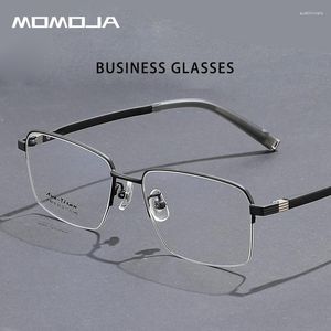 Sunglasses Frames MOMOJA Fashion Trend Business Eyewear Ultra Light Alloy Eyeglasses Big Size Optical Prescription Glasses Frame Man P8878