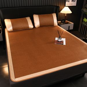 Matratzenauflage, doppelseitige Eis-Rattan-Matte, Abkühlung, natürliche Pflanzenfaser, Sommermatte für Bett, atmungsaktiv, glatt, faltbar, Kühlmatte zum Schlafen, 230719