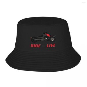 Boinas Can-Am Ryker Red - Ride To Live Bucket Hat Sun Golf Fishing Bonés Masculino Feminino