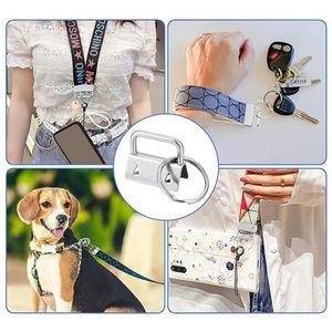 Hakenschienen 40 Stück DIY Stoff Hardware Schlüsselanhänger Fob Armband mit Ring für Lanyard Gepäckgurt Zubehör289J