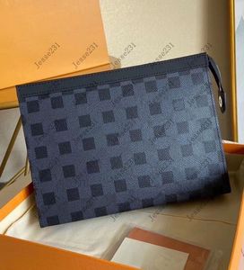 7Aデザイナーバッグ女性男性の純革ポチェット航海バッグトラベルトイレットキットポッチ26cm財布メイクバッグクラッチバッグ化粧品ケースオリジナルボックス付き財布