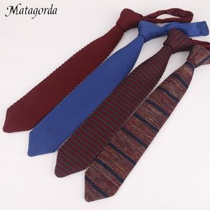 Papillon Matagorda 7CM Cravatta uomo Filato di lana Cravatta a maglia Frecce Gravata a righe colorate Accessori uomo Cocktail Party Cravatte Sposo