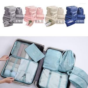 Storage Bags Pieces Travel Bag Packing Cubes Large Capacity Luggage Suitcase Laundry Shoe Clothing