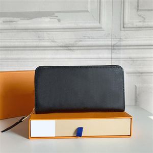 Carteiras de luxo de alta qualidade em couro genuíno porta-moedas carteira designer bolsa porta-cartão masculino feminino pele de cordeiro preta 287Y
