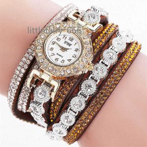 Wholesale Fancy Multilayer Full Diamond Bracelet Luxury Leather Crystal Rhinestone Hand Wrist Watch Bracelet For Women