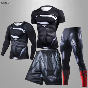 Men's Tracksuits Superhero 3D Print Men's Sets Gym Trained Clothes Suit Workout Jogging Sportswear Fitness Dry Fit Tracksuit Men Compression Kits J230720