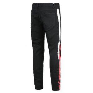 Jeans da uomo Uomo primavera e autunno casual a righe elasticizzato nero sottile lungo taglie forti 28-422319