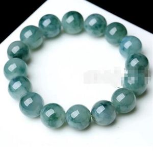 10mm 100% 자연 Green Jadeite Round Gem Stone Beads 팔찌 7 5 ''279y