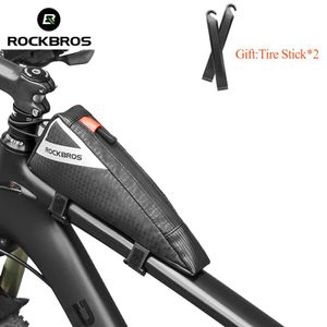 Rockbros Cycling Bag Bike Top Tube Bag Mtb Road Cykel Front Frame Tool Bag Aerodynamics Design Cykelväskor Panniers Basket MX347U