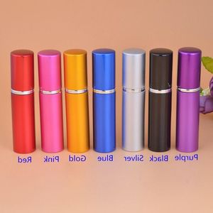 Kostenlose DHL 100pcs 5ml 10 ml Sprühspray leeres Glas Aluminiumflaschen Süßes kleine kleine Parfümflaschen Heiße Verkauf Bunte Düse Home Dufts Bo Qugo