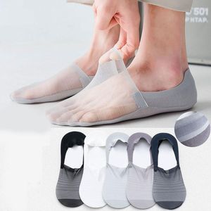 Herrstrumpor Summer Men Sock Breattable Invisible Thin Casual Hosiery Fashion No Show Light Grey Slippers High Quaily