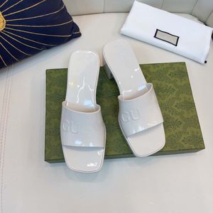 Summer High Heel Anti slip Jelly Sandals Slippers Thick Heel Candy Sandals Square Head Comfortable Slippers Fashion Outwear Shoe