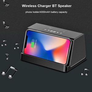 2 in 1 Bluetooth speaker 10 W Fast Wireless Charger Hand Call Portable Bass Power Bank Sound Box For Samsung iPhone326V