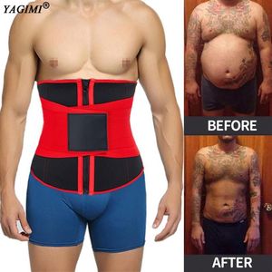 Red Waist Trainer For Man ABS Workout Sauna Sweat Belt Body Shaper Slimming Corset Colombian Girdles Shapewear Fajas Men's Sh215K