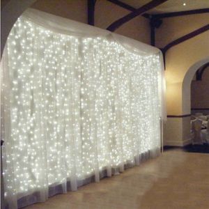4 5M x 3M 300 LED Wedding Light ghiacciolo Luce natalizia LED String Fairy Light Ghirlanda Festa di compleanno Decorazioni per tende da giardino fo208a