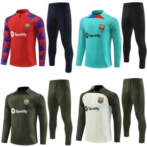 bambini Barcelona 2023 24 Half Zipper Jacket Calcio TUTA tuta da allenamento UOMO calcio chandal futbol ANSU FATI MEMPHIS chandal jogging Survêtement Maglie