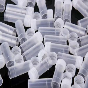 50Pcslot 5ml Plastic Sample Bottles Mini Clear Storage Vials Case Pill Capsule Storage Containers Jars Test Tube Pot For Lid