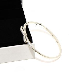 Pandora mücevherleri için yeni moda yay bileziği 925 Sterling Gümüş CZ Diamond Trend Wild Mizaçlı Bayanlar Box2797