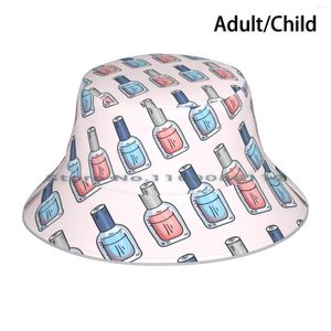 Berets Cool Manicure Nail Polish Bottles Makeup Makeup Bucket Hat Sun Cap Hand Beauty Commetic Design Nails