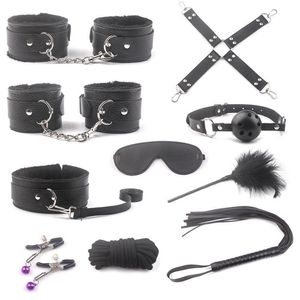 Bondage sexig produkt sex leksak vuxen bdsm läder sex bindande set hand manschett nippel clamp piskrep rep sex leksak 230719