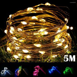 Strings CR2032 Battery Copper Wire String Lamp Fairy Light Holiday Lighting 10PCS Wedding Xmas Garland Party Decor LED Christmas