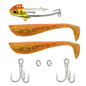 Y8ae Soft Lure Simulation Fish Bait med hård metalljigkrok för Trout Bass Salmon Entertainment Fishing Supplies289L