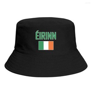Berets Ireland Flag Flag Hats Hats Drukuj Fan Fan Sun Shade Prosty klasyczny letni lato rybakowy czapki rybackie