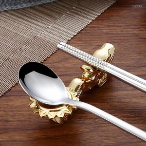 Chopsticks Alloy Chinese Chopstick Rest Holder Spoon Stand Rack Dragon Shape Frame Art Craft Kitchen Tools