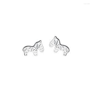 Ohrstecker 7MM 10MM Echt. 925 Sterling Silber Tinny Hollow Zebra Ohrschmuck Zoo Afrika Tier C-E0583