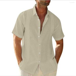 Camicie casual da uomo T-shirt da uomo Top Button Trend Cotton Short Sleeve Down Up With Pack For Men