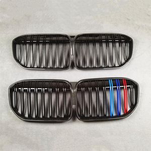 1 -częściowy przedni grille dla BMW 7 serii G11 G12 Wzór węglowy Materiał ABS Blosy M Kolor Can Bumper Grille308c