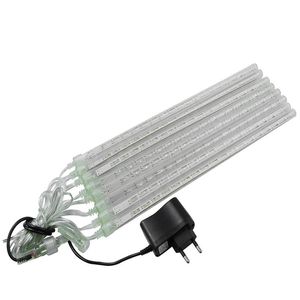 1 conjunto de luzes de chuva LED para chuva de meteoros à prova d'água de Natal 20 cm 30 cm 8 tubos 100 V 240 V luz com adaptador de energia da UE EUA 287D