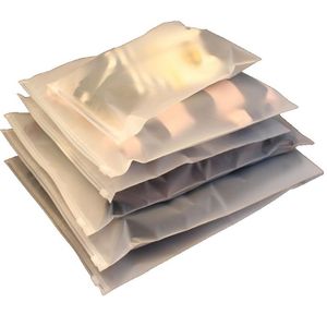 100 st återförslutningsbara klara förpackningsväskor 0 22mm Thinckness Acid Etch Plastic Self-Styled Bags Shirts Sock Underwear Organizer Bag 9 267p