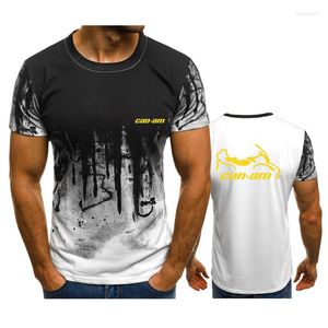 Herr t-skjortor 2023 Summer Can-Am LOGO CAMOUFLAGE GRADIENT O-Neck Casual Sport T-shirt Bekväm svett absorption Korta ärmar