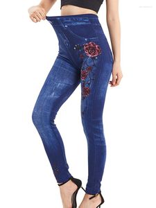 Leggings da donna Pantaloni estivi da donna Out Wear Fitness Yoga Legging Jeans attillati stampati in denim sintetico Leggins ad alta elasticità