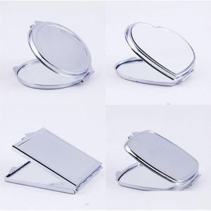 Mirrors Sier Pocket Thin Compact Mirror Blank Round Heart-Shaped Metal Makeup Diy Costmetic Wedding Gift Drop Delivery Home Garden Dh1Ig