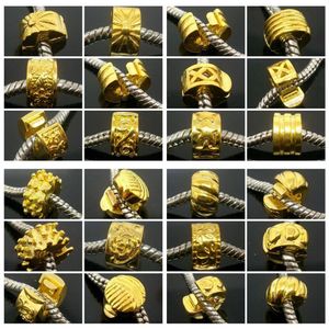 50 Stück gemischte Kupferbasis vergoldete Stopper-Clip-Charms für die Schmuckherstellung DIY-Perlen für europäische Armbänder, ganz in Großpackung L222F