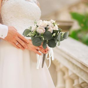 Dekorativa blommor bröllop buketter mjuka band brudbukett för jubileumshem