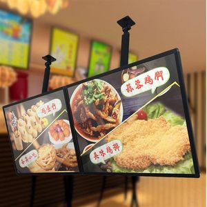 A1 Menu do Restaurante Lightbox Boards Publicidade Display Equipment Iluminado Poster Pendurado no Teto para Restaurante Take away Cafe 260G