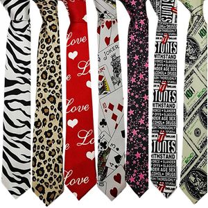 Bow Ties Hurtowa kolorowa miłość pokerowy krawat pasujący do koszuli Universal All-Match Stage Show 145 cm Akcesoria odzieżowe