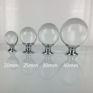 20mm 25mm 30mm 40mm pomelli per cassetti in vetro con tiranti in vetro argento cromato maniglie per porte comò a sfera in cristallo manopole per mobili moderni161L