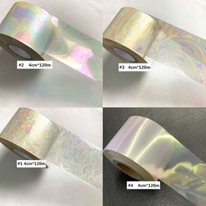 Stickers Decals 120m transparent laser nail foil used for metal transfer paper stickers marble stone rainbow packaging gold nail decoration 230718