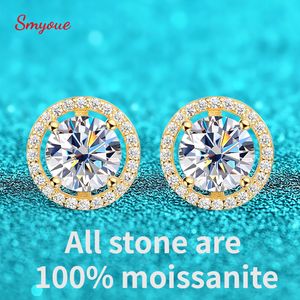 Stud Smyoung placcato rodio 052CT Tutti gli orecchini di silice fusa adatti per gioielli da sposa con diamanti scintillanti da donna Argento sterling 925 GRA 230719