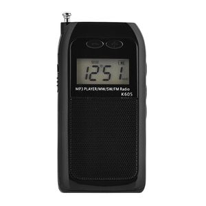 Inceiling Sers K605 Mini radio portatile LCD Digitale FM AM Ricevitore a onde corte Lettore MP3 stereo multifunzionale PR12 230719