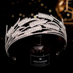 Fermagli per capelli Elegante corona di grano in cristallo Accessori da sposa