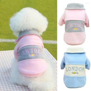 Dog Apparel Adorable Cute Letter Print Pet Winter Jacket Lapel Collar Coat Two-legged For Outdoor