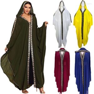 Etniska kläder afrikansk mode lös huven kaftan för kvinnor stil sjalar mantel lyxfest aftonklänningar eid muslimska abaya kalkon